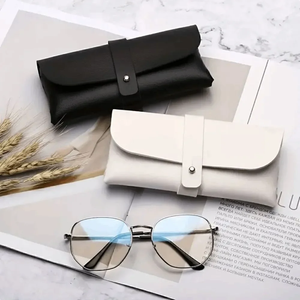 Eyeglass Eyewear Handmade Black Leather Case